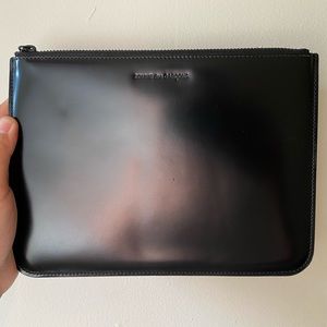 Comme Des Garçons Leather Large Zip Pouch